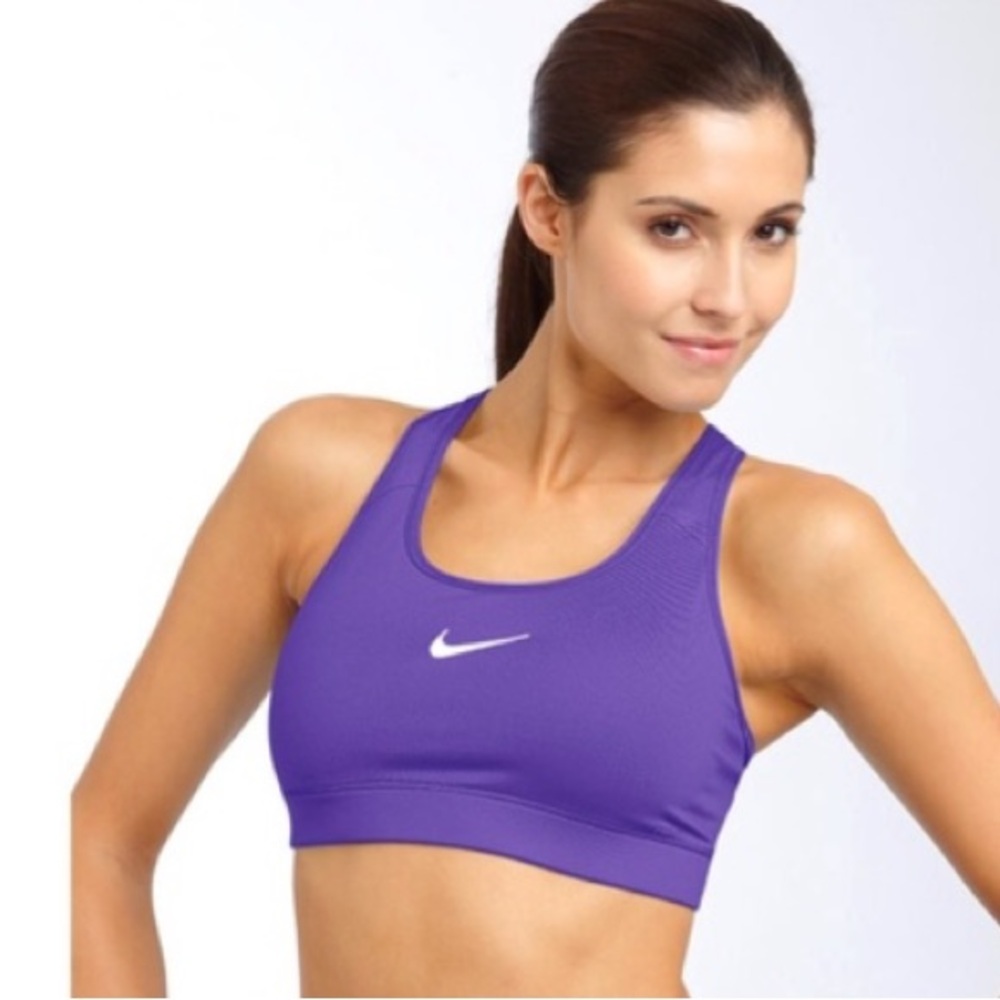 NIKE Dry Fit Swoosh Sports Bra Medium Support Lavender Lilac Violet Purple Sz S